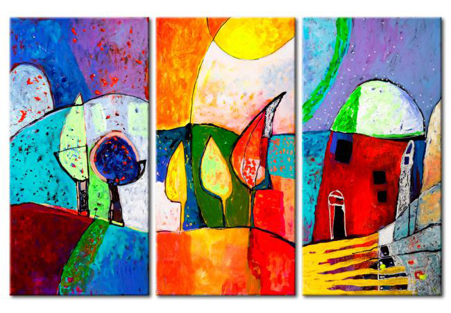 tableau paysage coloré